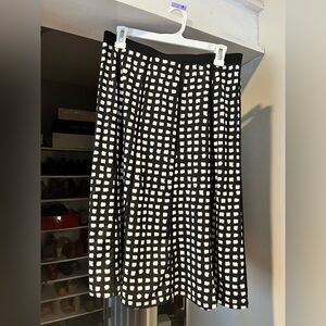 GNW Black and White Patterned A-Line Skirt